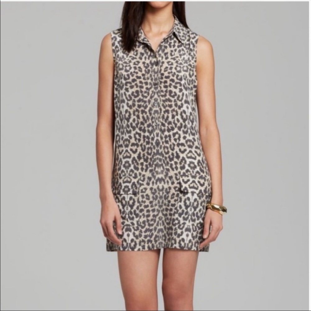 Equipment lucida silk leopard print dress small